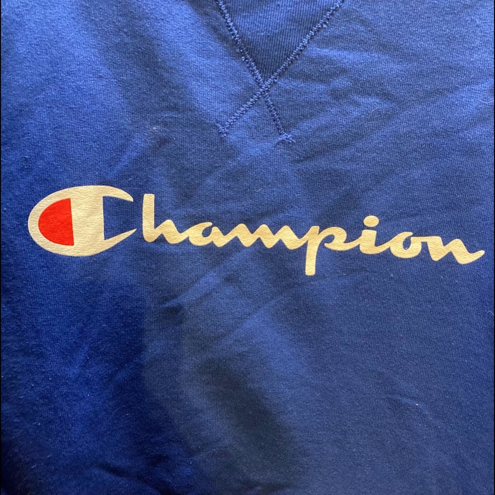Royal blue champion crew neck sweatshirt